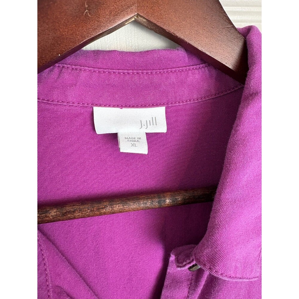 J JIll Blouse XL Purple Button Down Oversized Long Sleeve 167 - Picture 2 of 4
